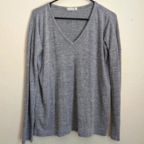 Rag & Bone Heather gray jersey long sleeve tee - Picture 1 of 5
